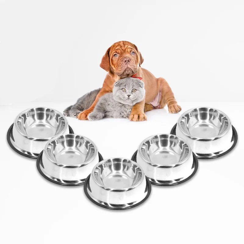 

Stainless Steel Pet Bowl For Dogs And Cats With Rubber Shelf Eco-friendly Pet Water And Food Feeder, A variety of colors are available