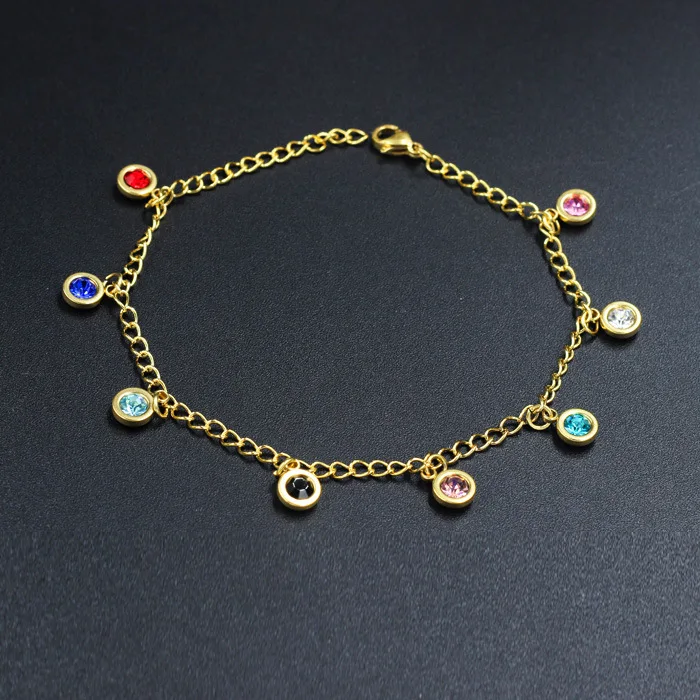 

Korean fashion lucky round female plated 18K gold stainless steel Beach anklet factory wholesale