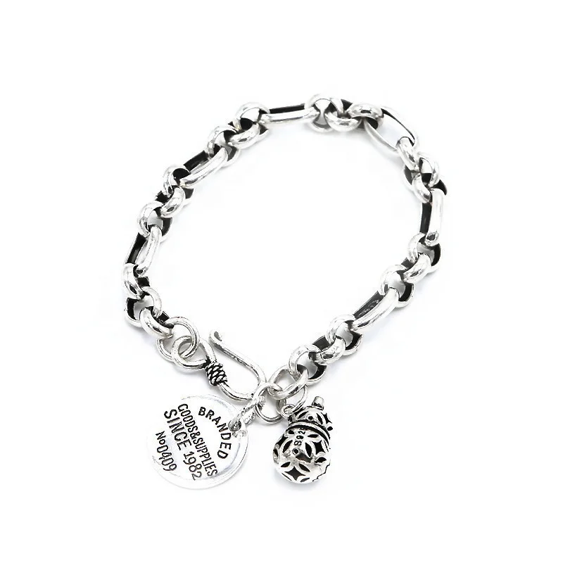 

Bellona OEM Armband chain charms luxury fashion love silver beads bangle couple bracelet, Picture show