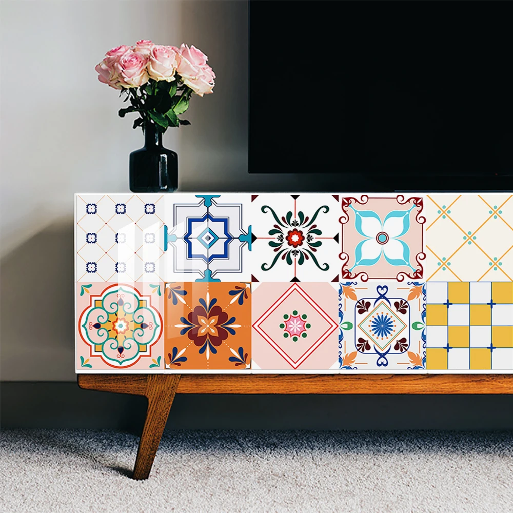 

16pcs 30cm Fresh Style Crystal Hard Film Wall Tiles Sticker Home Decor Self-adhesive Removable PVC Wallpaper