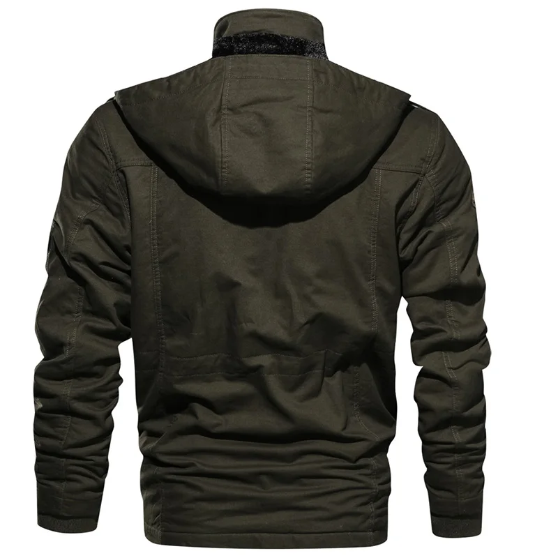 
Winter Thickening Fleece Warm Military Style Track Jacket Men Plus Size Bomber Jacket Coat 