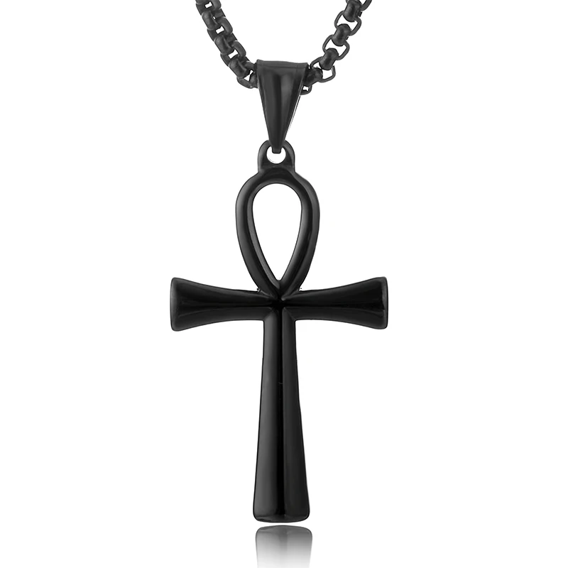 

Simple Design Religious Ankh Cross Pendant Fashionable Womens Egyptian Stock Necklace Egyptian Men Jewelry Gold Plated