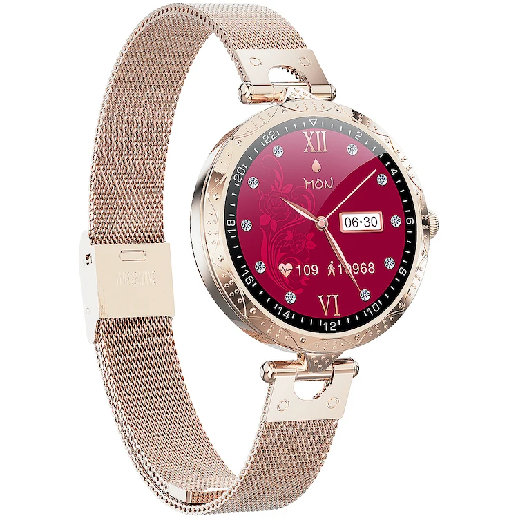 

AK22 Fashionable waterproof strapless wristband heart rate monitor sport watches sliver watch set for women gift