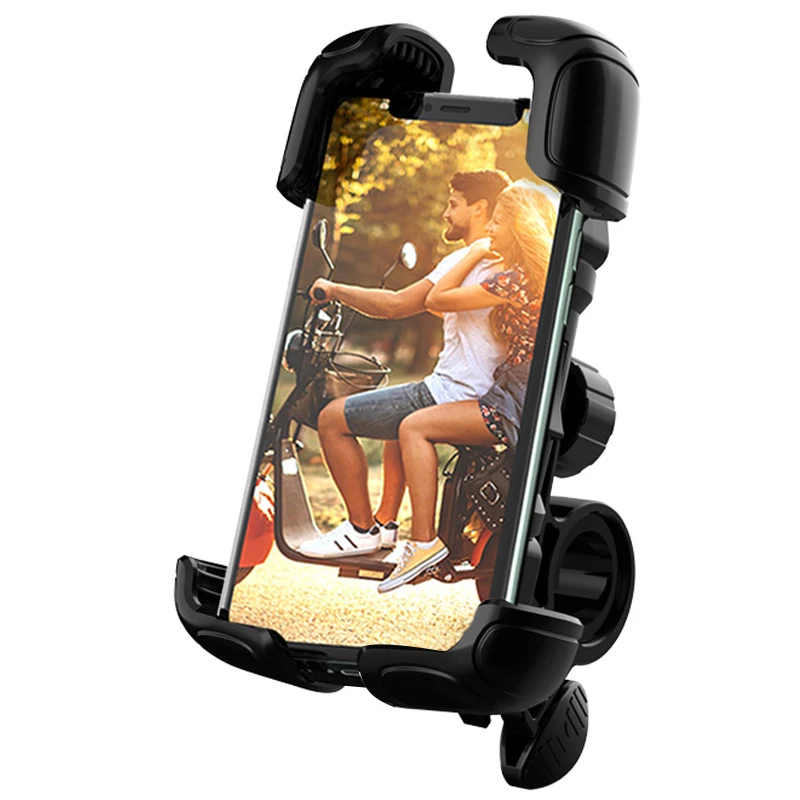 

Trend Bike Phone Holder 360 Adjustable Angles Aluminum Alloy Bicycle Phone Mount Holder Universal for 4-6.5 Inch Phone, Black, silver