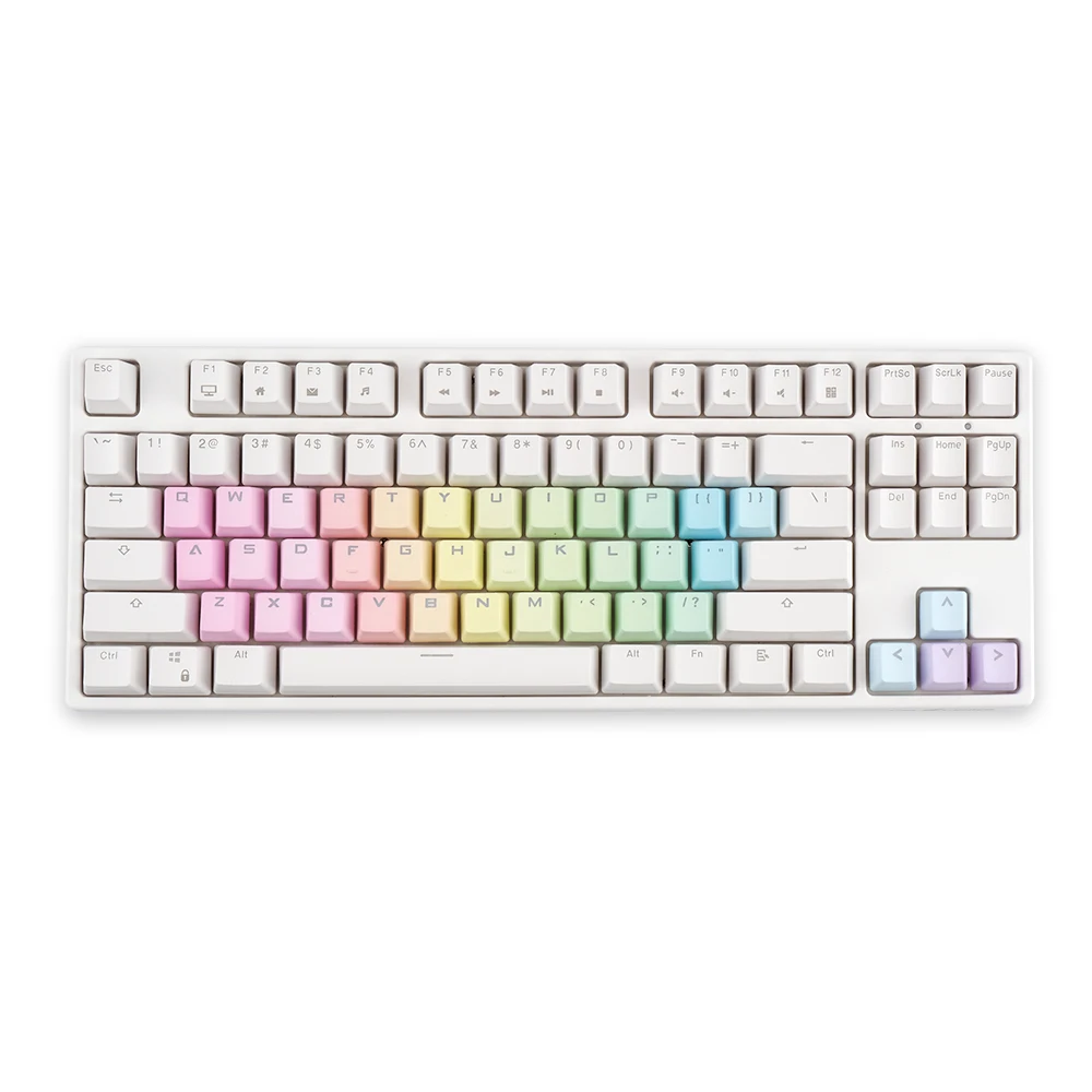 

Rainbow OEM Keycap Custom Mechanical Keyboard 61 Double Shot Injection PBT Keycaps Set, Gradient rainbow