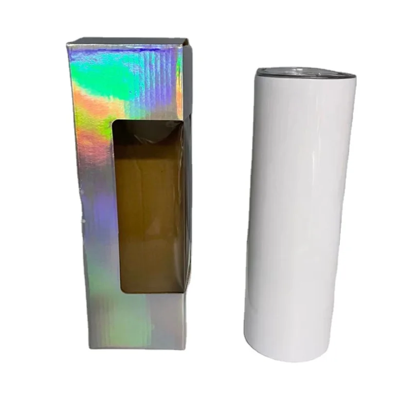 

Luxury 30oz Gift Coffee Mug Stainless Steel Insulated Travel Cup Double Wall 20oz Straight Skinny Sublimation Tumbler with Straw, White