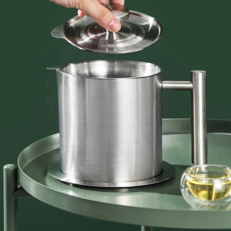 

Food grade stainless steel oil strainer pot kitchen oil colanders pot with handle
