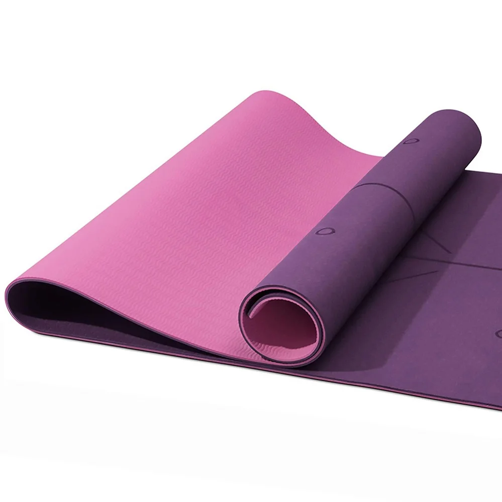 

Factory eco friendly anti slip TPE Yoga Mat double layer with logo Custom print waterproof, Customized color