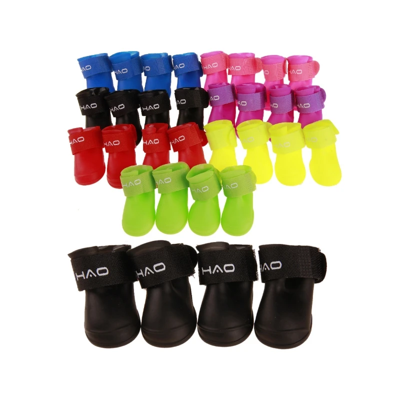 

Wholesale Dog Cat Hund Animaux Pet Rain Boots Outdoor Water Proof Non Slip Soft Silicone Shoes For Dogs Products Supplies