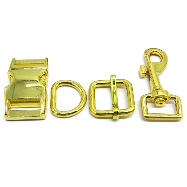 

No Minimum Dog Collar Hardware Wholesale Gold Silver Custom Name Logo Metal Curved Side Release Buckles, Black/rose gold/gold/silver/nickle free,as your request