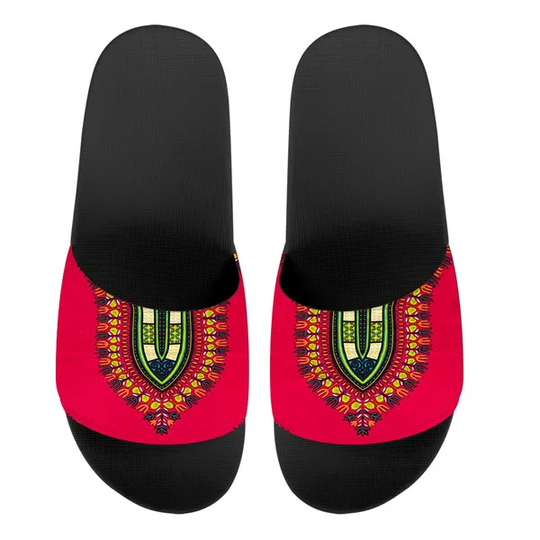 

2021 New Fashion Slippers For Women African Tribal Pattern Fashionable Summer Beach Slippers PVC Sole Customized Slippers MOQ 1, Customized color,printable