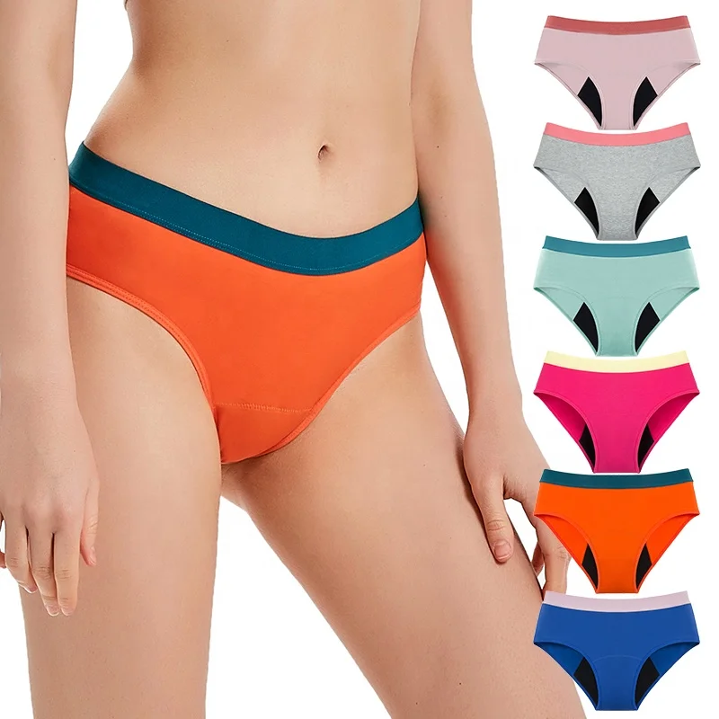 

INTIFLOWER 520 Colorful Menstrual panties Teens cotton bragas menstruales Biodegradable period panties for women