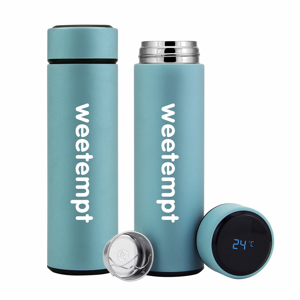 

500ml Smart Water Bottle With Reminder Stainless Steel Water Bottle LED Temperature Display Vacuum Flasks