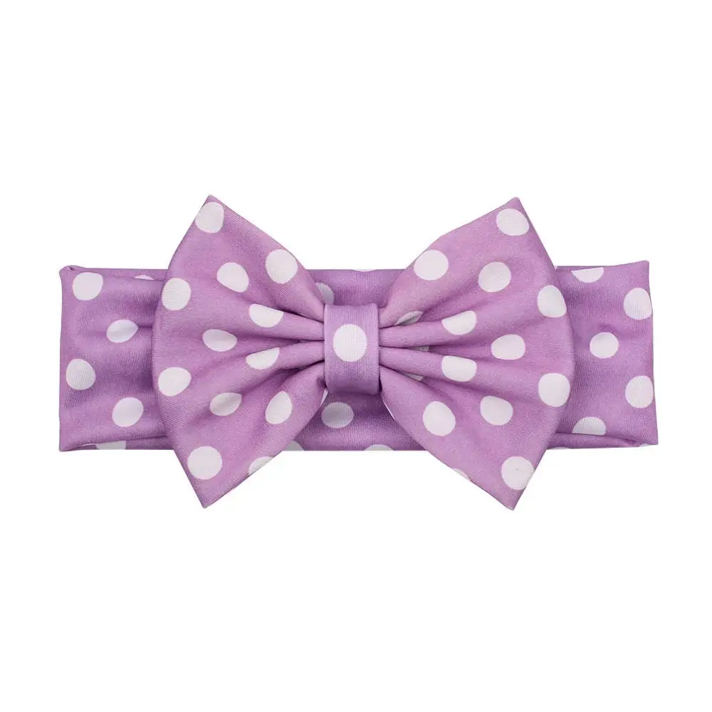 

Baby Headband 5" Dot Hair Bow Elastic Newborn Hair Accessories Photography Headwear Custom, 9 colors