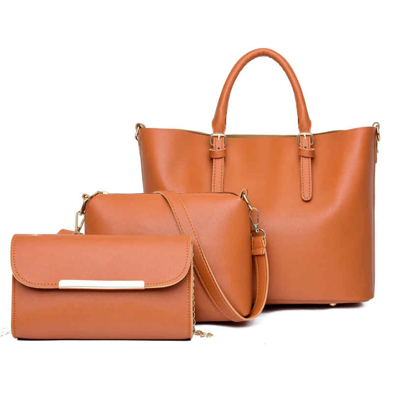 

Wholesale Women's Pure Color New Luxury Multi-piece Mother Bag Grid Lines Handbag Sets Shoulder Chain Cross-body Bag