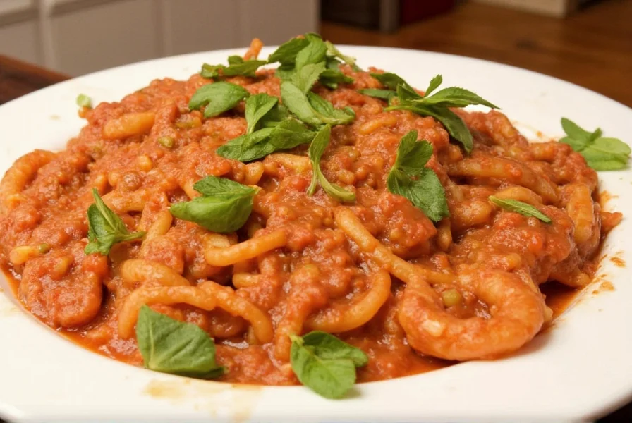 Homemade Italian pasta dish with fresh herbs