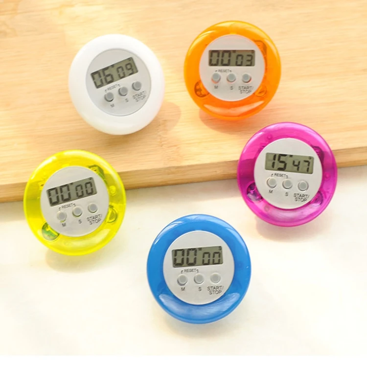 

New circular round knob digital alarm clock simple operation multi cube digital timer with magnetic holder for kitchen