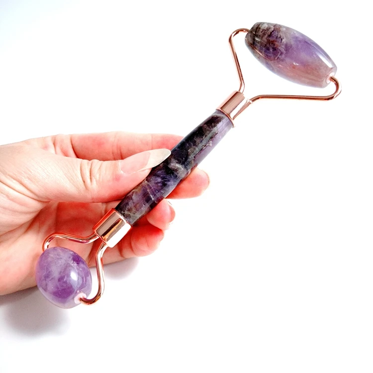 

Popular Sell facial massage Amethyst massage tool Purple roller