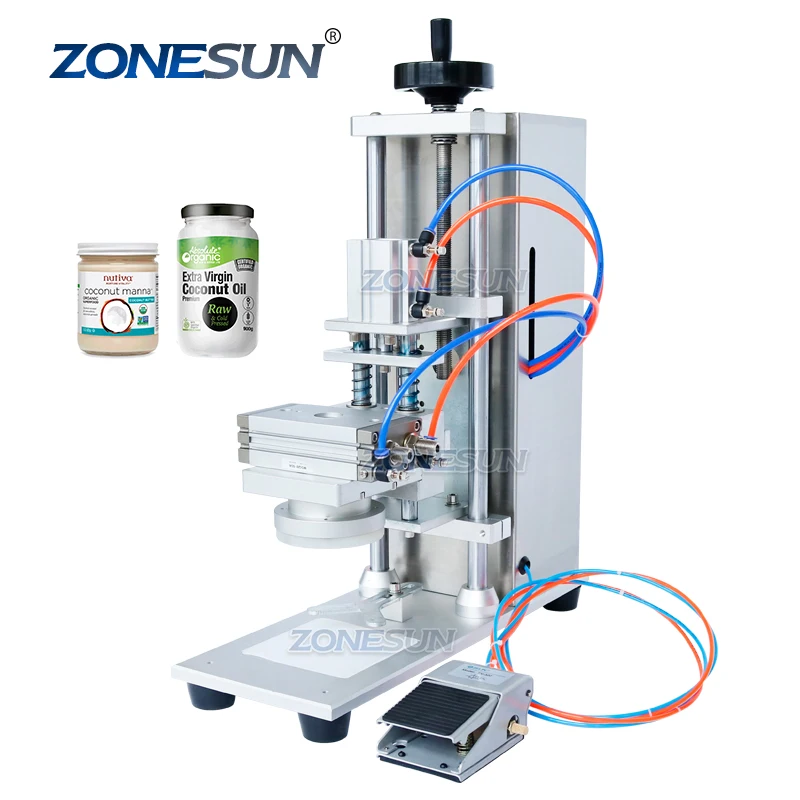 

ZONESUN ZS-XG450D Semi-automatic Metal Twist-off Bottle Honey Bottle Caps Jams Chilli Sauce Glass Jar Screw Capping Machine