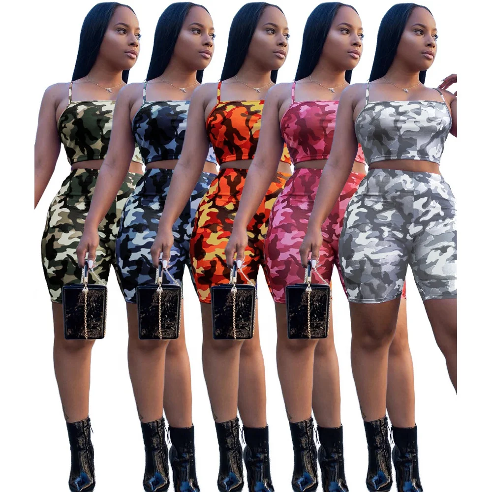 

Plus Size Oversize Sexy Women Two Piece Biker Shorts Set