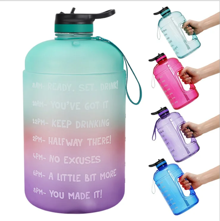 

eco fitness Gradient Golor 3.78L water bottle gym gallon water bottle with straw