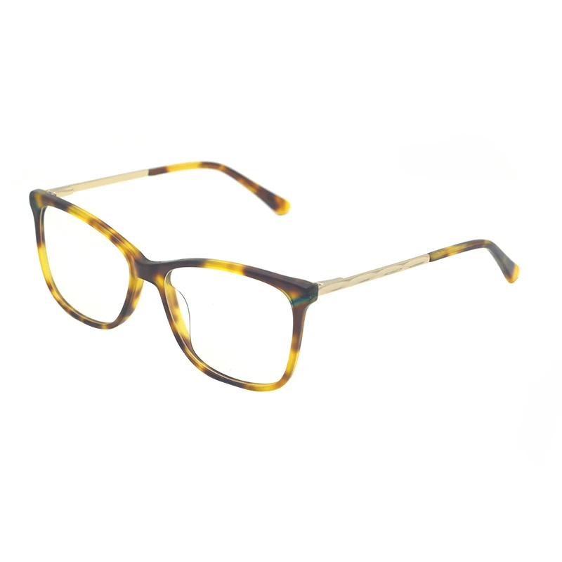 

2021 New Design Square Fashion Acetate Optical Eyeglasses Eyewear Frames with Metal Temple In Great Quality, Customize color