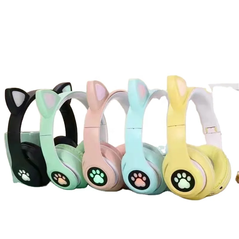 

B39M Cat ear Waterproof Headphones Gaming Phone Earphones with Microphone Wireless Headphone, Multi colors