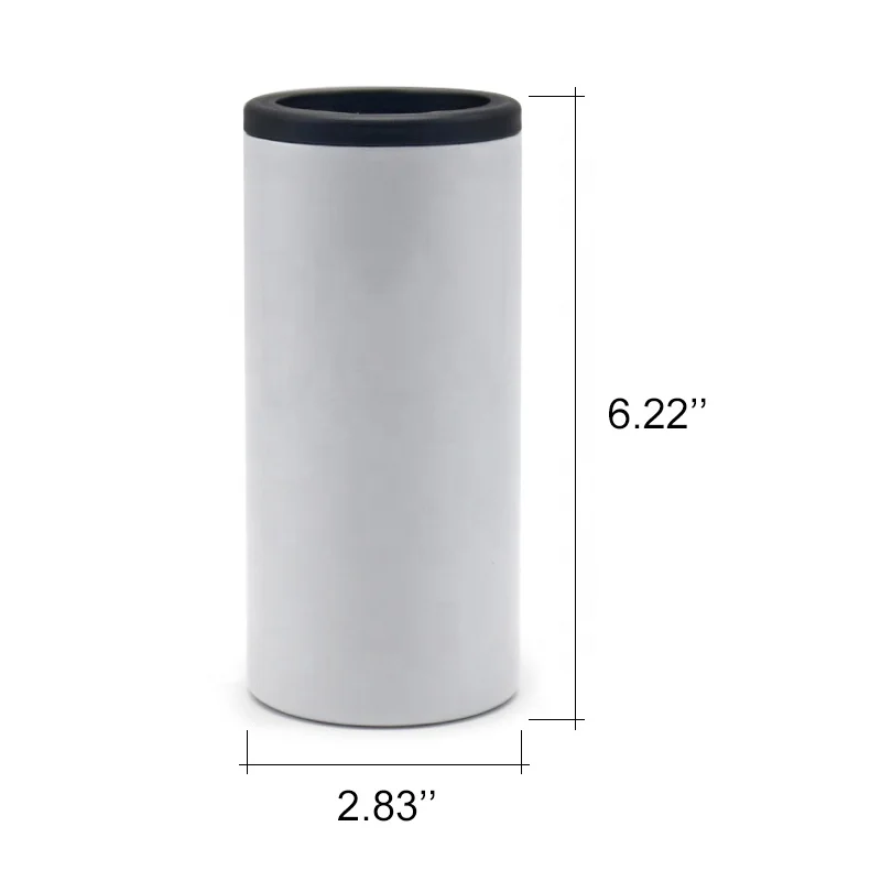 

Personalized Sublimation Blank 12oz Stainless Steel Slim Can Cooler, White