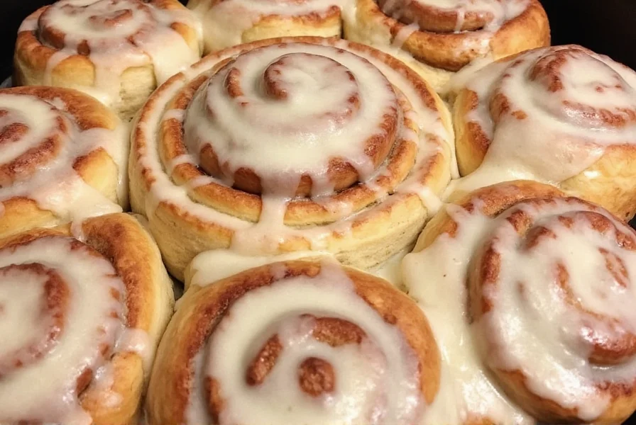 Variety of apple pie cinnamon roll variations with different apple types and glaze options