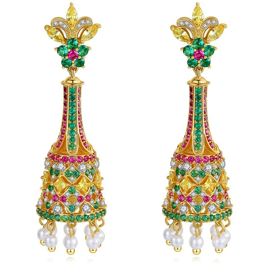 

Heavy earrings jhumka ethnic hippie tribe boho bells tassel dangle earrings jhumka earrings design traditional jewellery, 18k gold