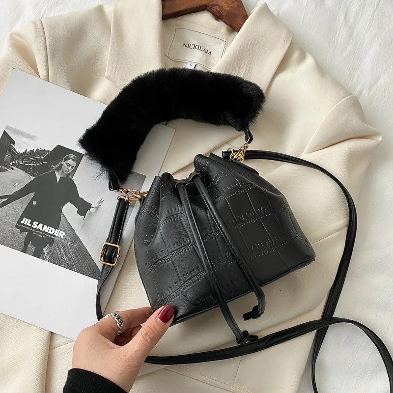 

Popular Solid Plush Cross Shoulder bags women handbags ladies crossbody handbag