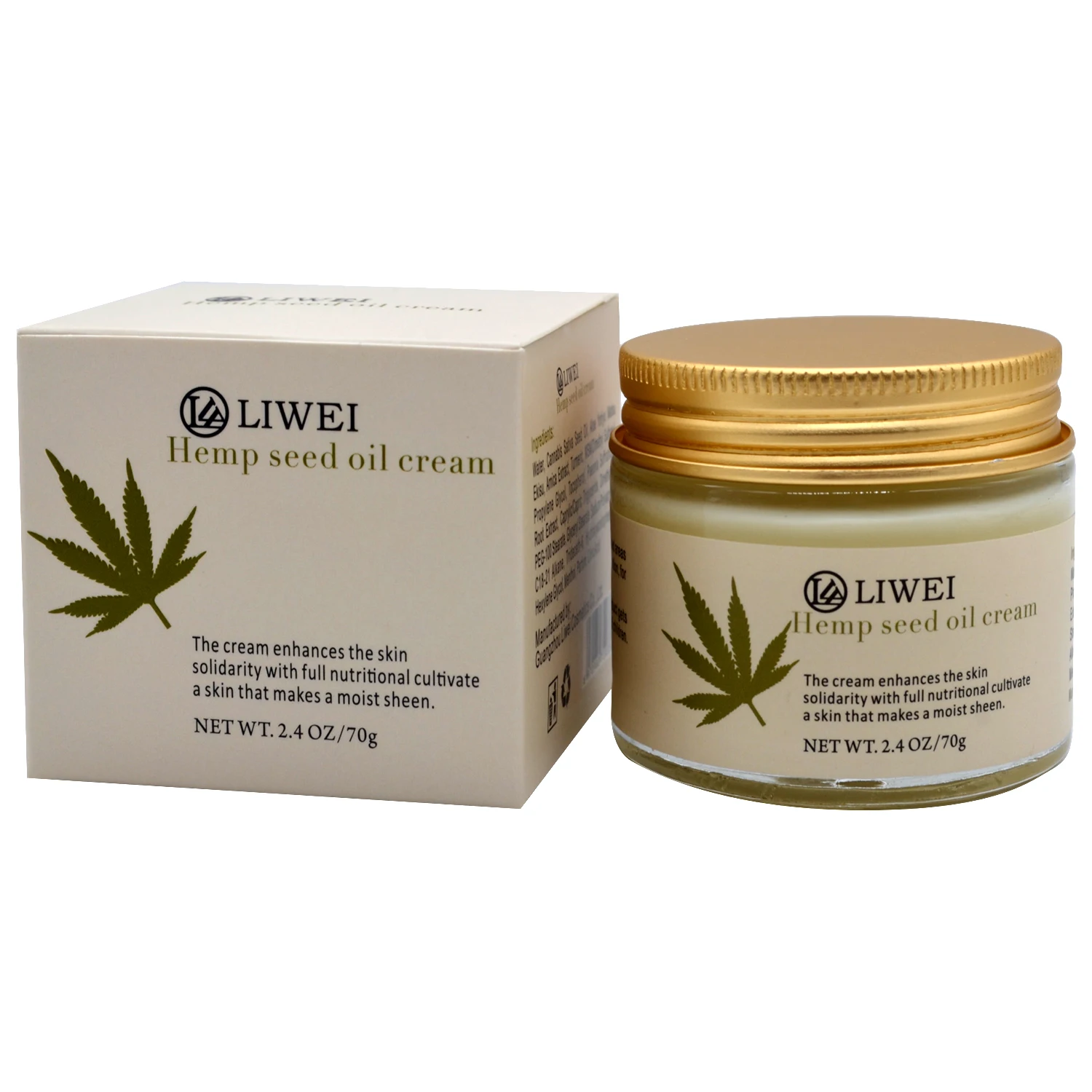 

Chinese Supplier Private Label Natural Organic Hydrating Hemp Seed Oil Facial Moisturizing Cream, As normal cream color