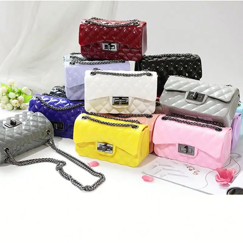 

Fashion Women Ladies Candy Color Small Clear Jelly Plastic PVC Bags Crossbody Shoulder Handbags Purse