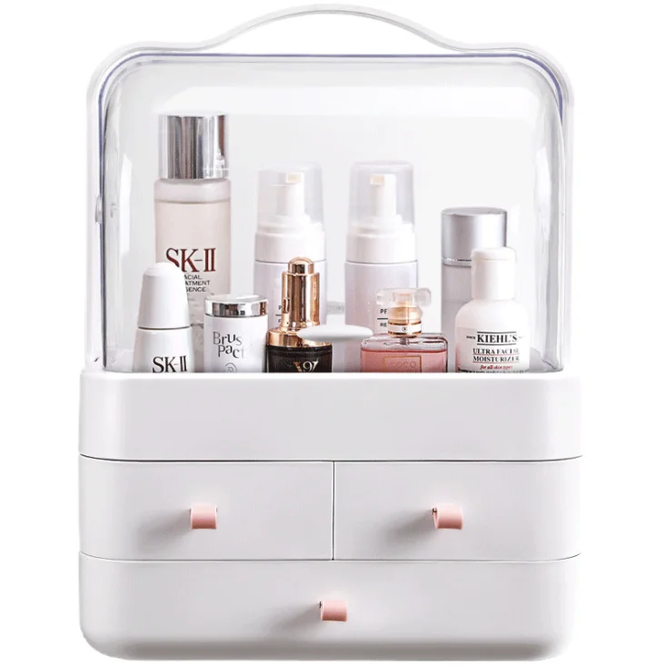 

Plastic Makeup Storage Box Brush Lipstick Mask Acrylic Storage Beauty Cosmetic Box For Jewelry Makeup Organizer, White