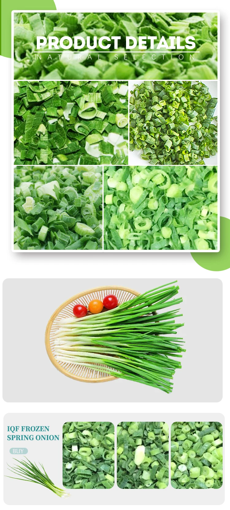 IQF frozen Spring onion  frozen vegetable