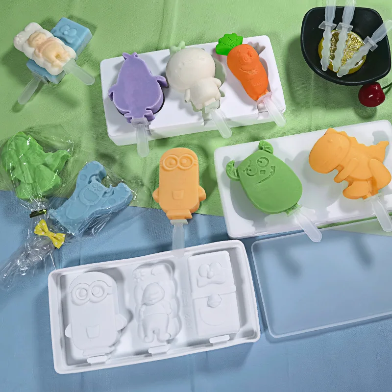 

BPA Free DIY Homemade Popsicle Molds Cartoon Monster Shape Silicone Ice Cream Mold, Customized color