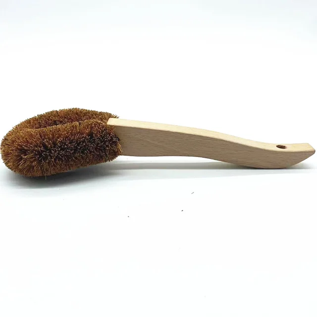 

Manufacturers Free shipping Nature Beech Handle Coconut Fiber kitchen cleaning Brush