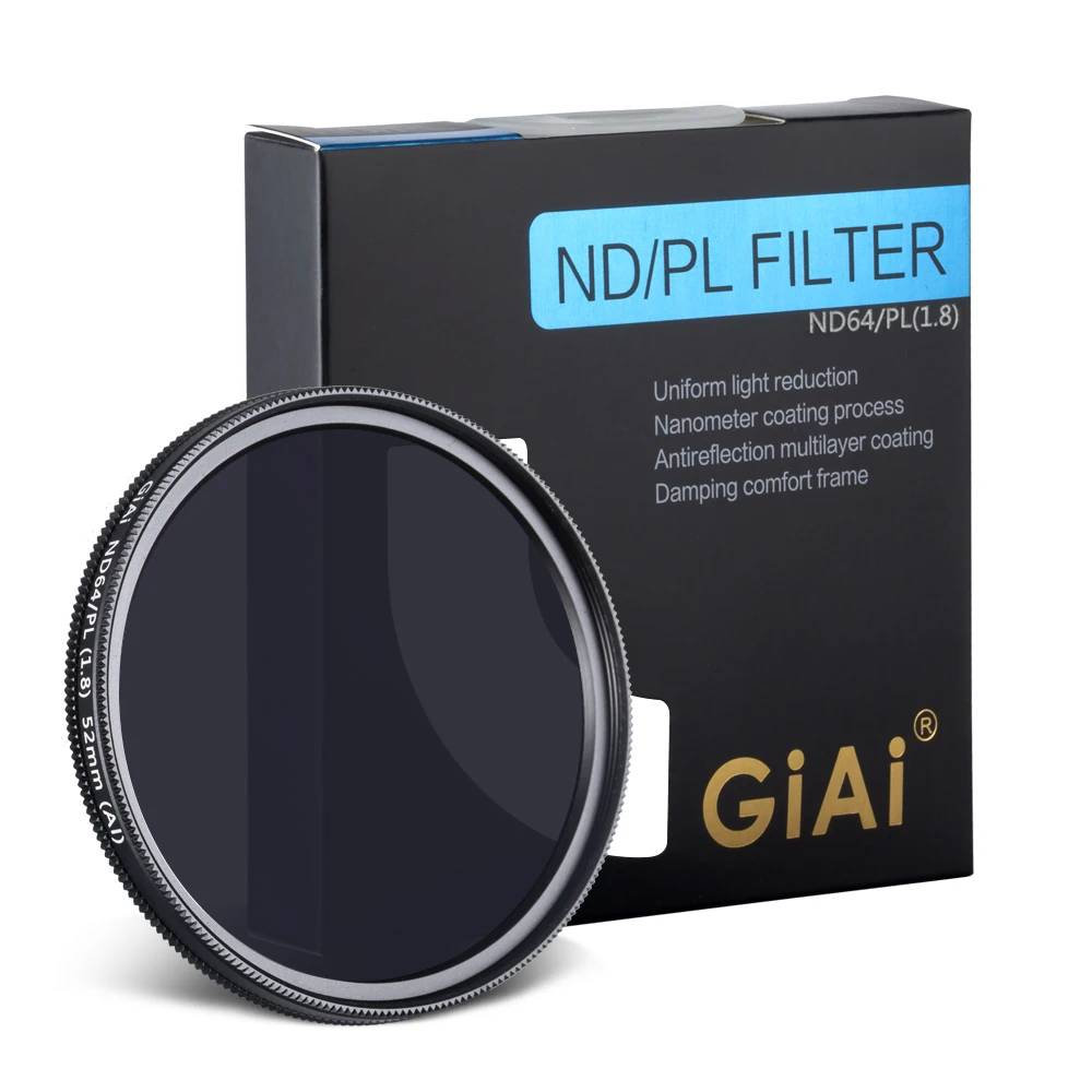 

GiAi ND CPL Filter 52mm ND64 Camera ND Filter and CPL Filter 2in1