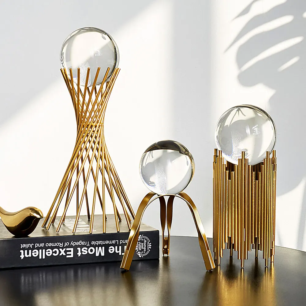 

house ornaments Interior Modern Nordic Table Living Room Gold Accessories Other Luxury Crystal Decoration Home Decor glass ball