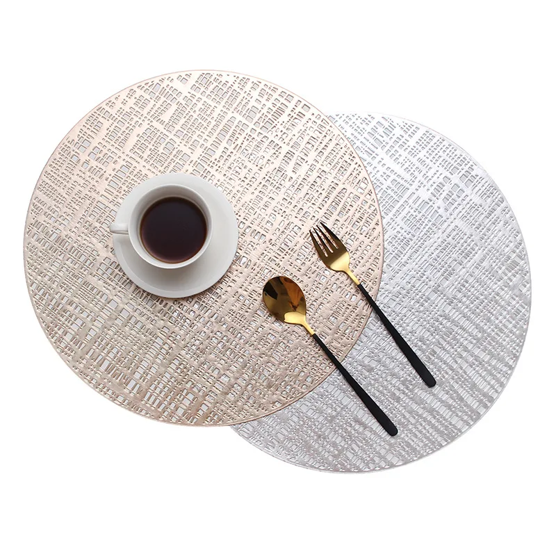 

Modern wind hollow heat insulation round PVC placemat for dining table