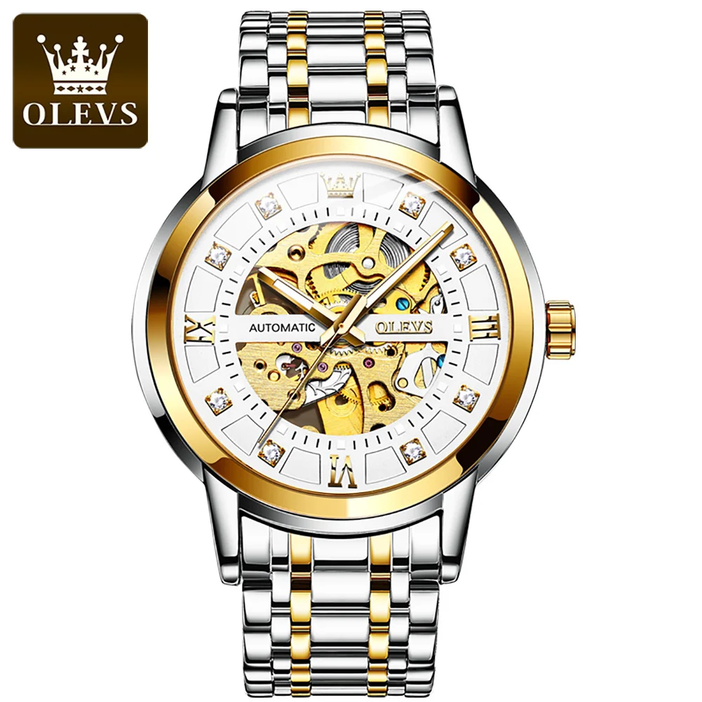 

OLEVS 9901 Fashion Casual Stainless Steel Band Water Resistant Feature Diamond WristWatch Custom LOGO Relogio Masculino Clock