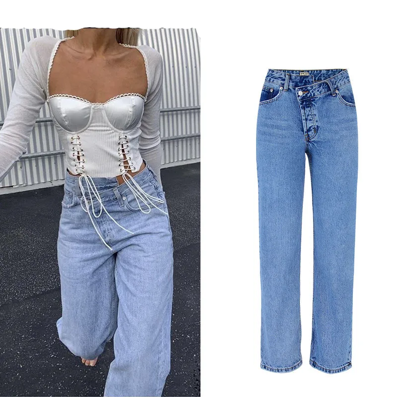 

New High Waist Irregular Denim Female Flare Jeans For Women Bell Bottom Fat Mom Jeans Wide Leg Skinny Jeans Woman Autumn Winter