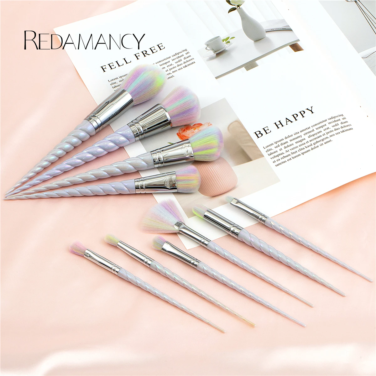 

Limited-time Offer Colorful Synthetic Hair Private Label Makeup Brushes for 10 Pieces Regular Size, As the picture shows or customized color