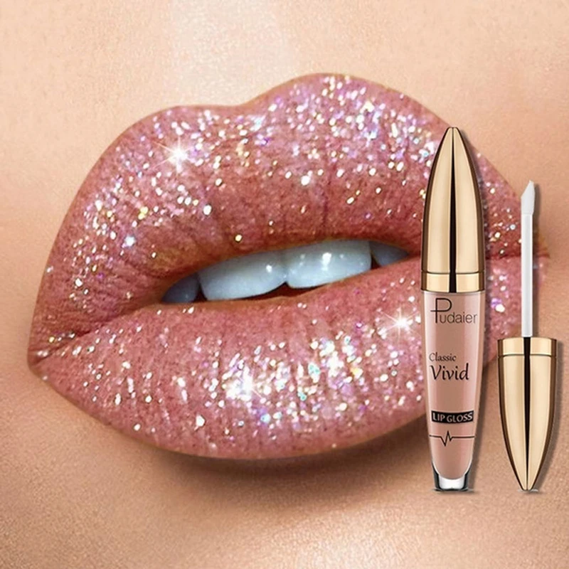 

New Make Up Lip Gloss 18 Colors Diamond Glitter Cosmetic wholesale lipstick with lipliner start business
