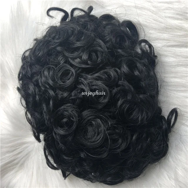 

Human Hair Unit Full Lace PU Men Toupee Durable Men Hair Replacement System Natural Black HD Base High Quality Wig