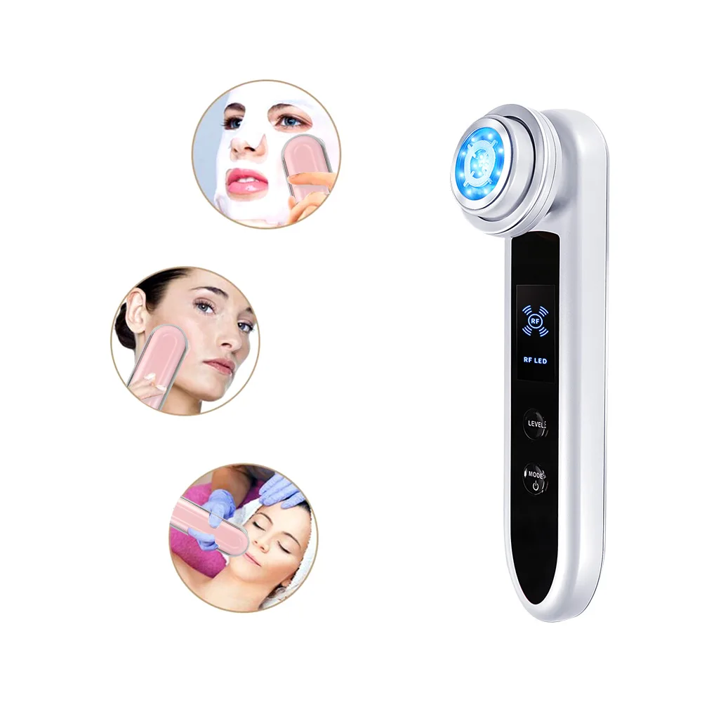 

Cooling heating face lifting rf device for face 2021 eyes and neck photon therapy led facial massager