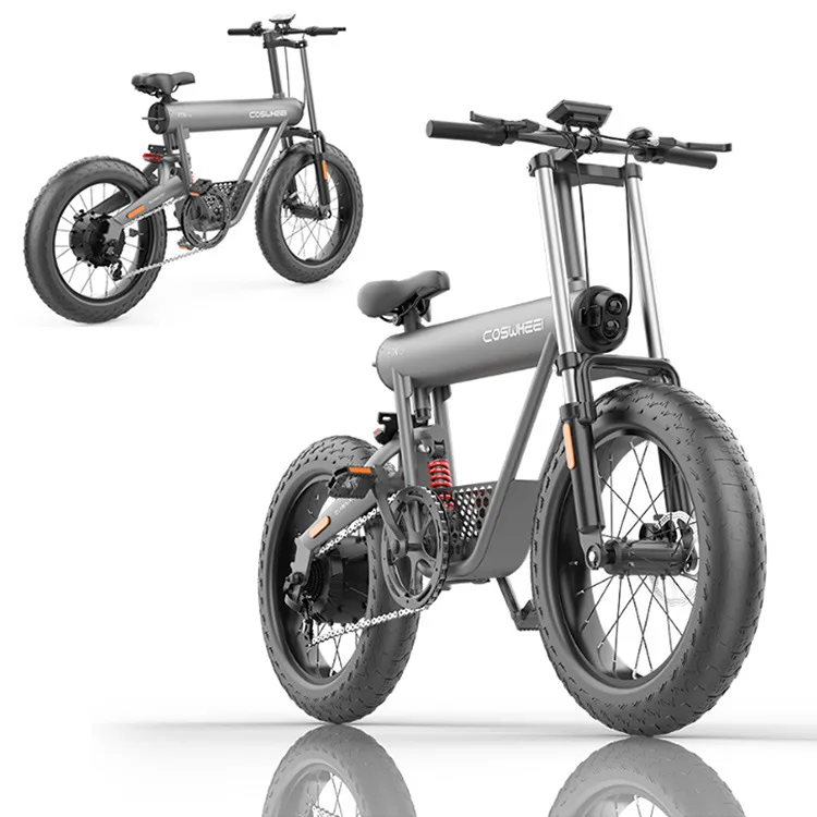 

2021 best selling Coswheel e bike 500w 48v batteries electric bikes 20 inch grey city electric bike bicycle, Black