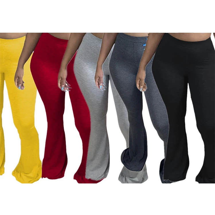 

ANL1036 2020 Arrival Women Fall Clothing Plus Size Running Sport Pants Flare Trousers Bell Bottom Flare Yoga Wide Leg Pants