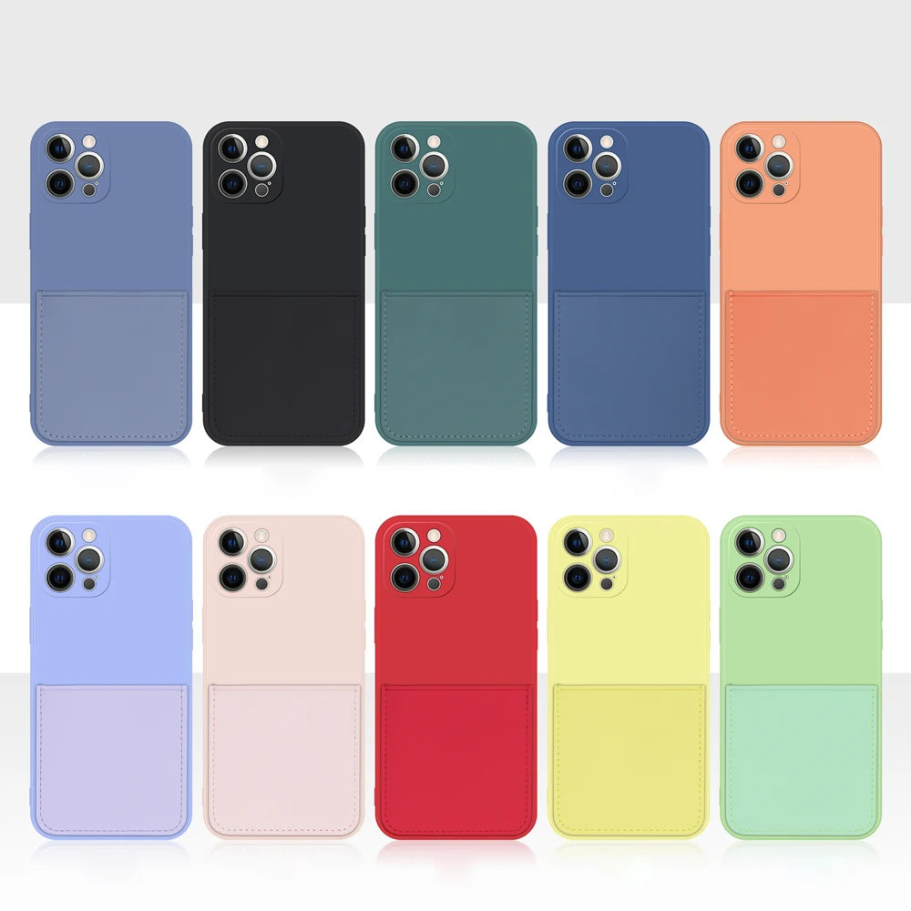 

Soft TPU Phone Case with Card Slot for iPhone 13 12 11 Wholesale Phone Cases for iPhone 13 pro max 13 12 pro