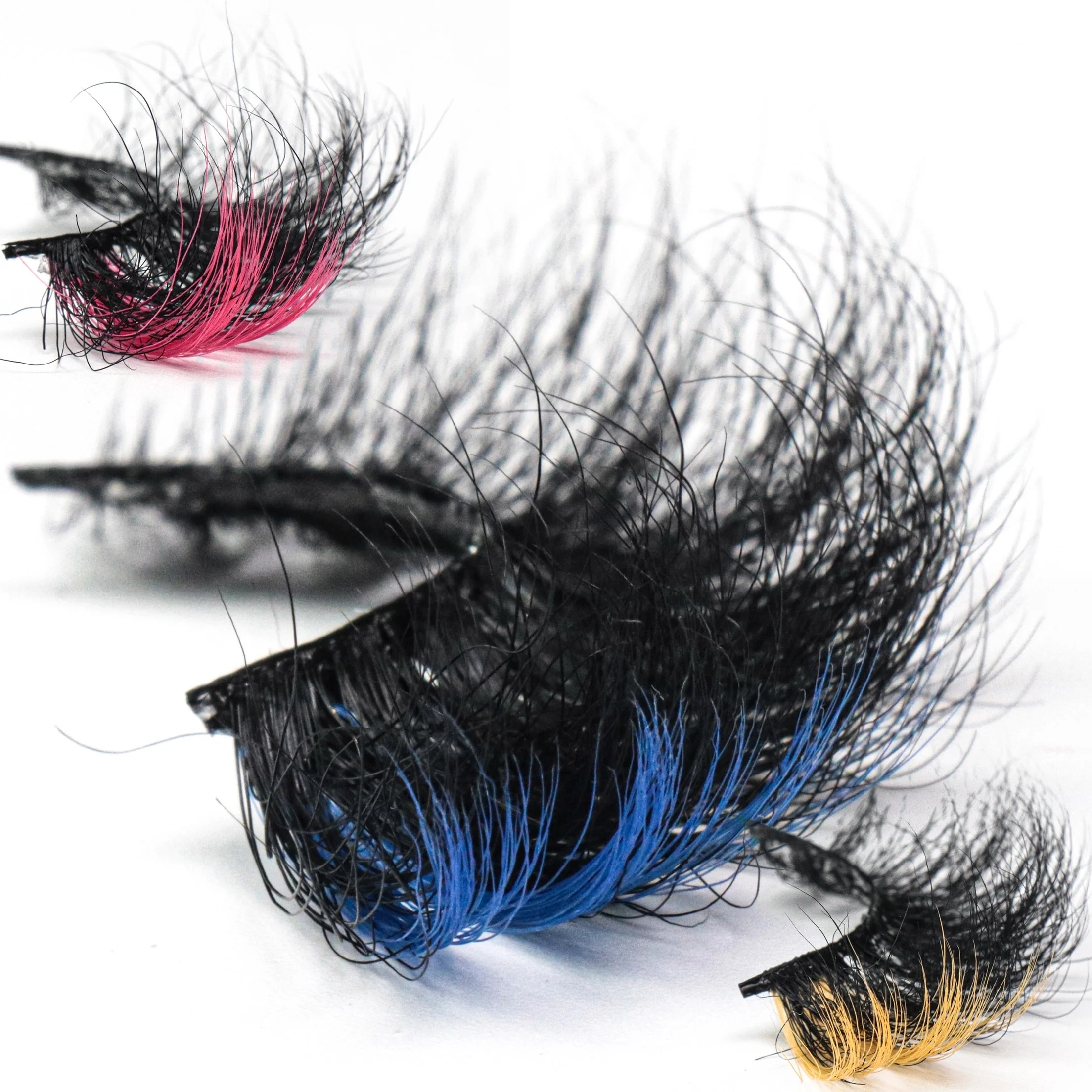 

Wholesale Private Label Mink Eyelashes Vendor Strips 2022 25mm Glitter Color Lashes Colored Mink Lashes With Color At The Ends, Custom color accepted